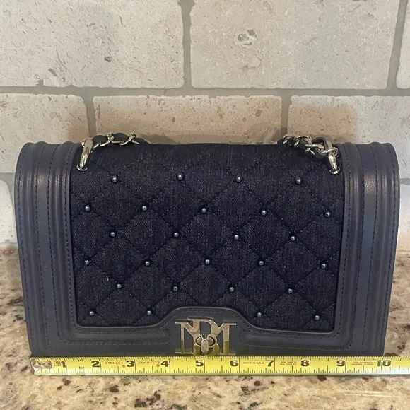 Badgley Mischka Navy Quilted Shoulder Bag NWT - Picture 10 of 11